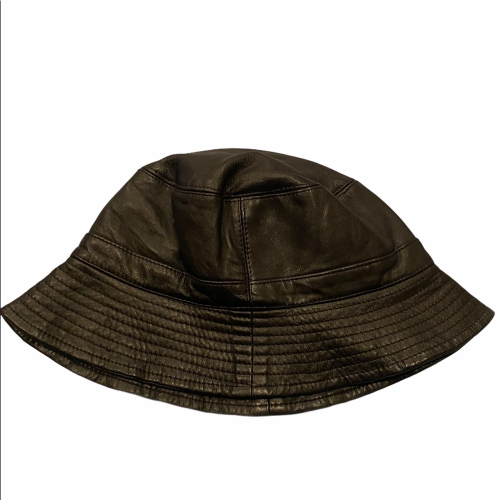 Faux leather bucket hat